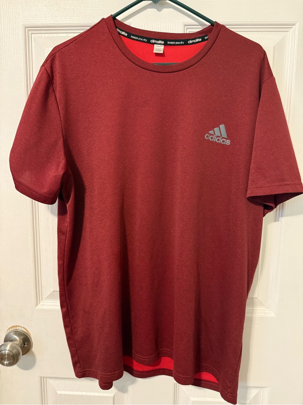 adidas Men’s Maroon Crew Neck Short Sleeve Tee